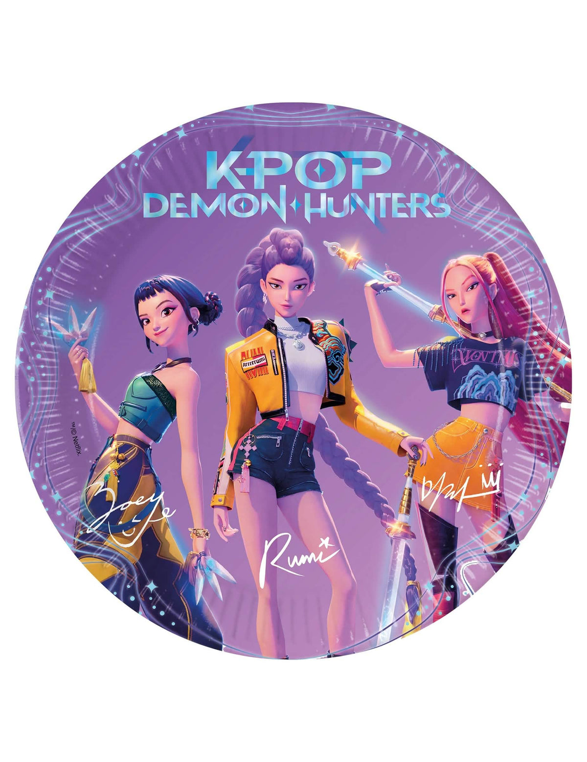 Assiettes en carton K-pop Demon Hunters violettes