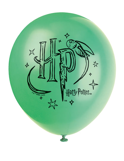 Gros plan sur le ballon vert des ballons en latex Harry Potter