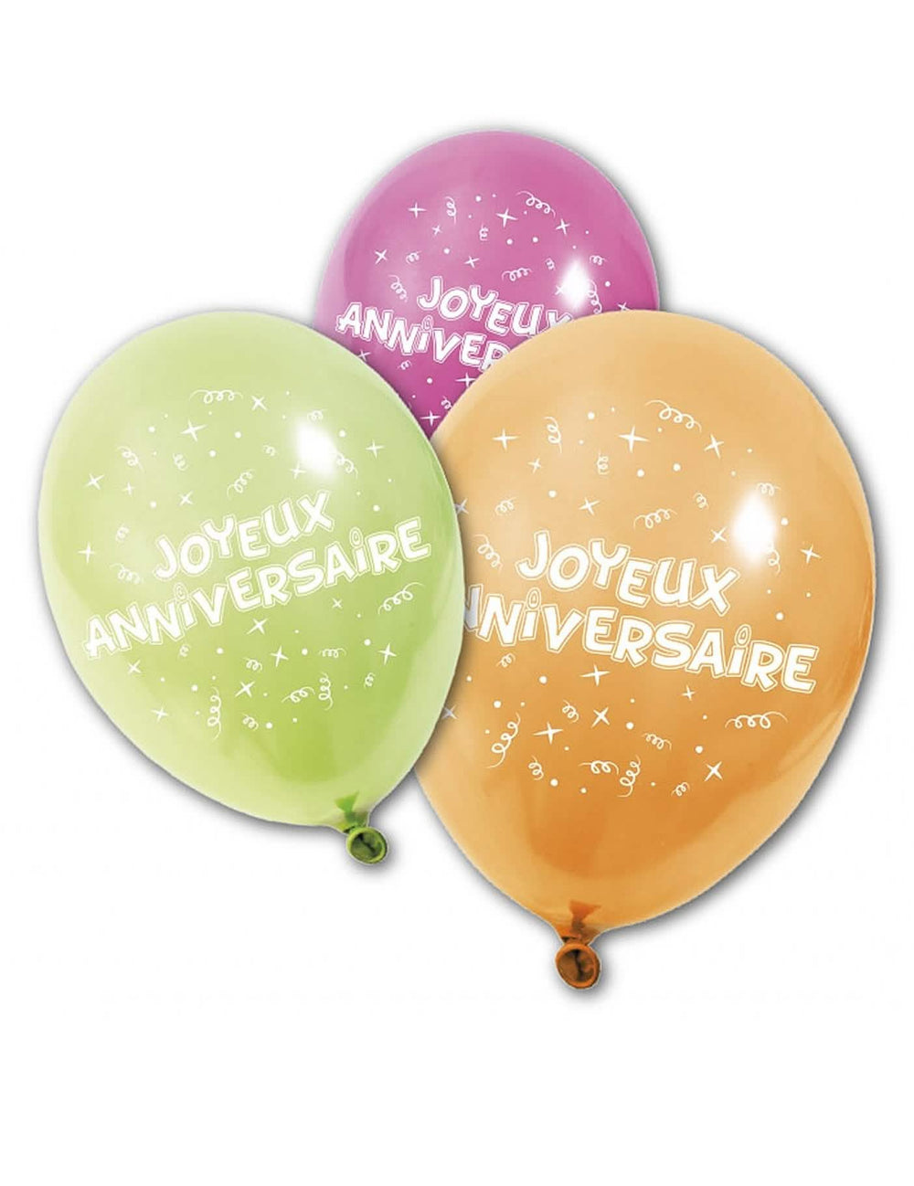 Ballons en latex Joyeux anniversaire pour fête multicolores avec inscription blanche