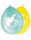 Ballons en latex toucan pour décoration tropicale jaune et bleu