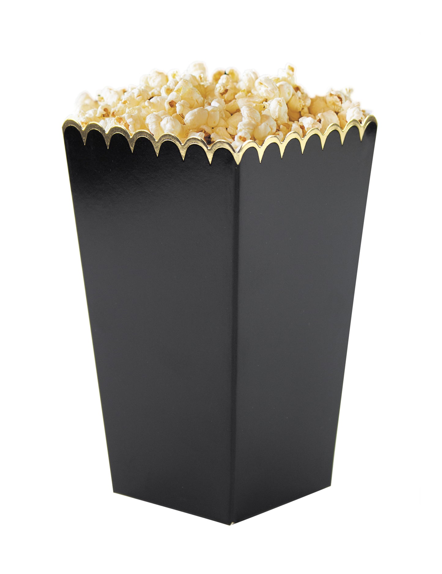 Boîtes à pop-corn festonnées pour fête noires et or