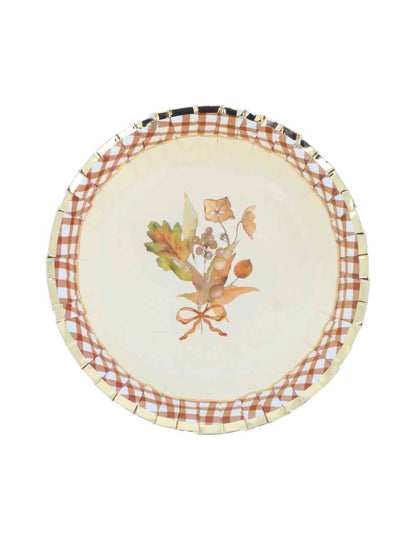 8 bols Cottage Living en carton crème auburn et or 13,5 cm