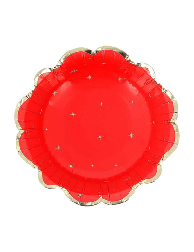 8 bols Noël intemporel rouge et or 13,5 cm