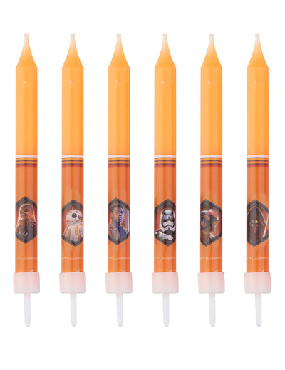 Bougies anniversaire Star Wars pour enfant oranges avec personnages