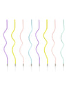 8 bougies spirales pastel pour fête multicolores avec bobèches