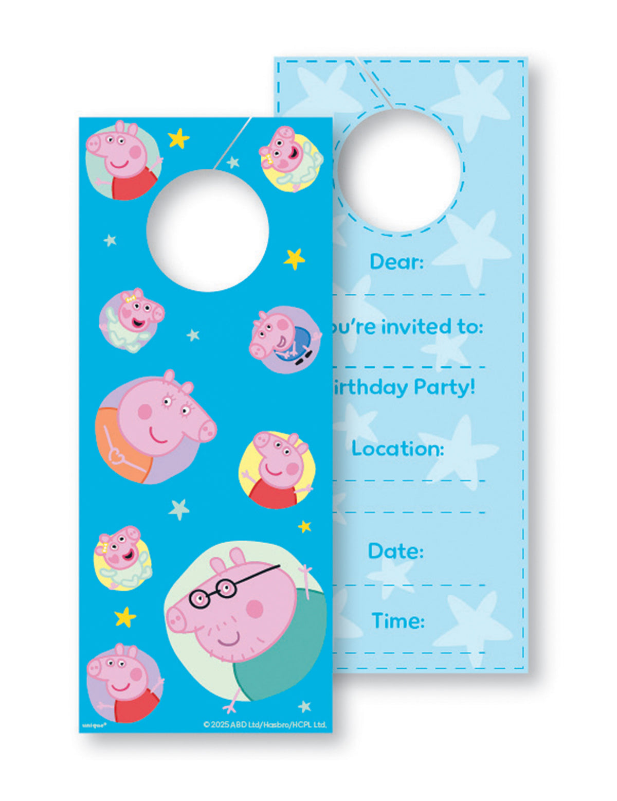 8 Cartes d'invitation Peppa Pig