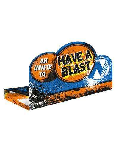 Cartons d'invitation avec enveloppe Nerf bleu et orange