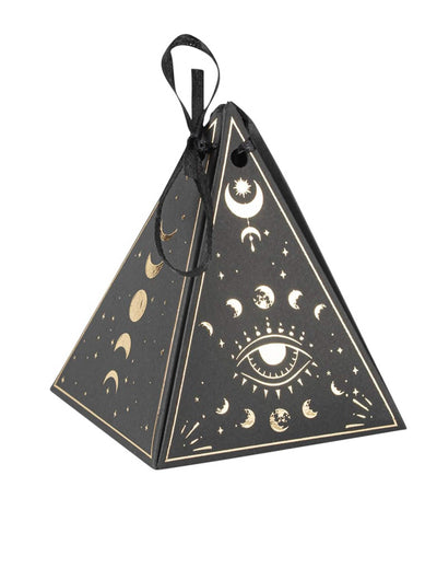 8 contenants Cosmic Spirit en papier noir et or 8,5 x 6,7 cm