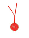 8 tijdloze kerstlabels Vrolijk Kerstfeest rood en goud 4,5 cm