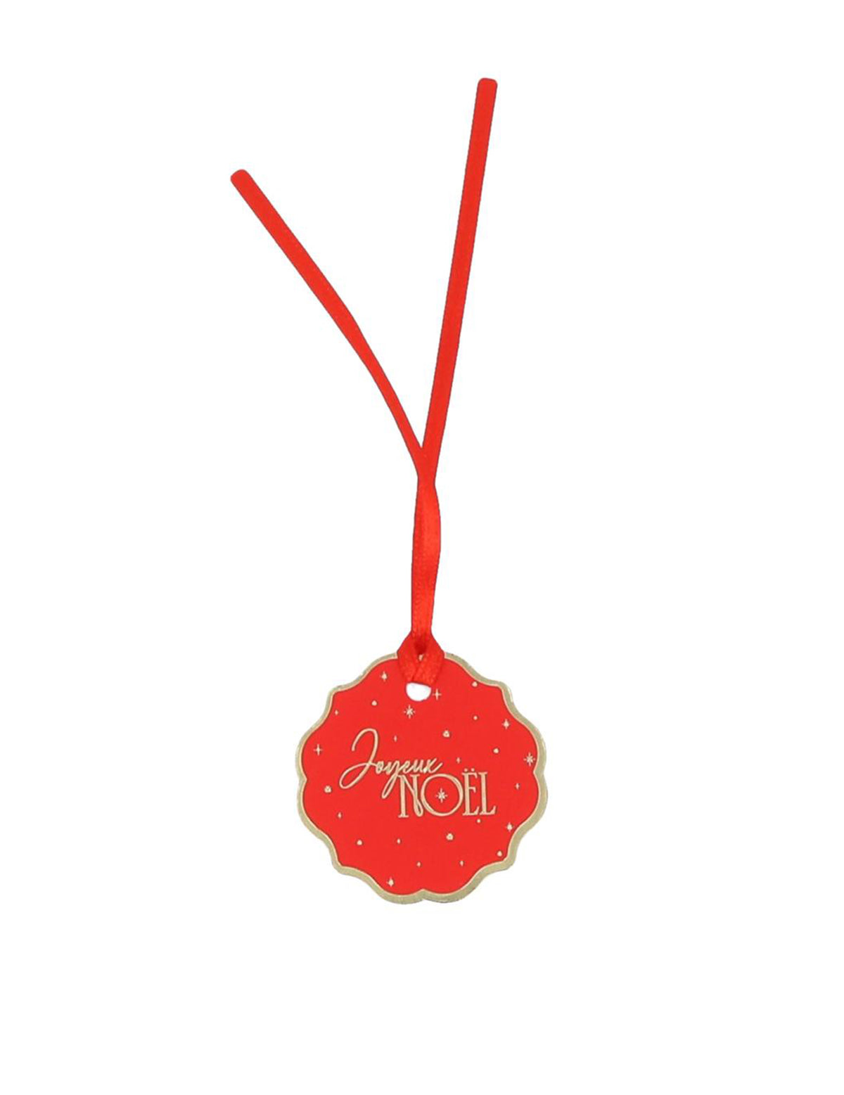 8 tijdloze kerstlabels Vrolijk Kerstfeest rood en goud 4,5 cm
