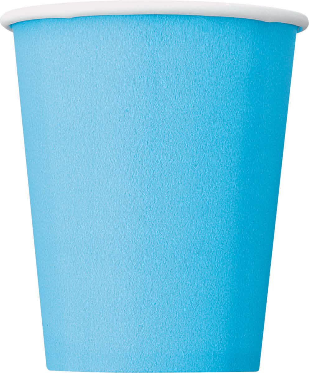 Kartonnen bekers in pastelblauw voor feest 270 ml