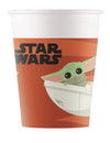 Gobelet en carton bébé Yoda The Mandalorian orange et blanc