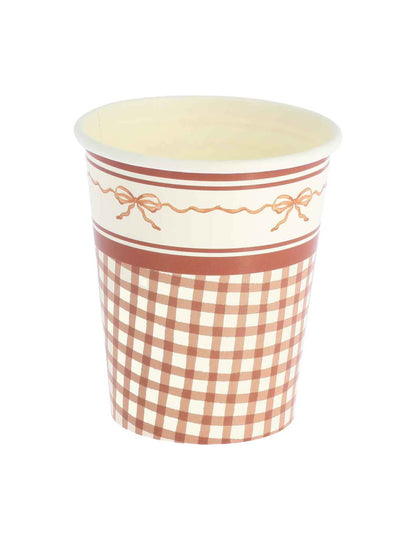 8 gobelets Cottage Living en carton auburn et crème 255 ml