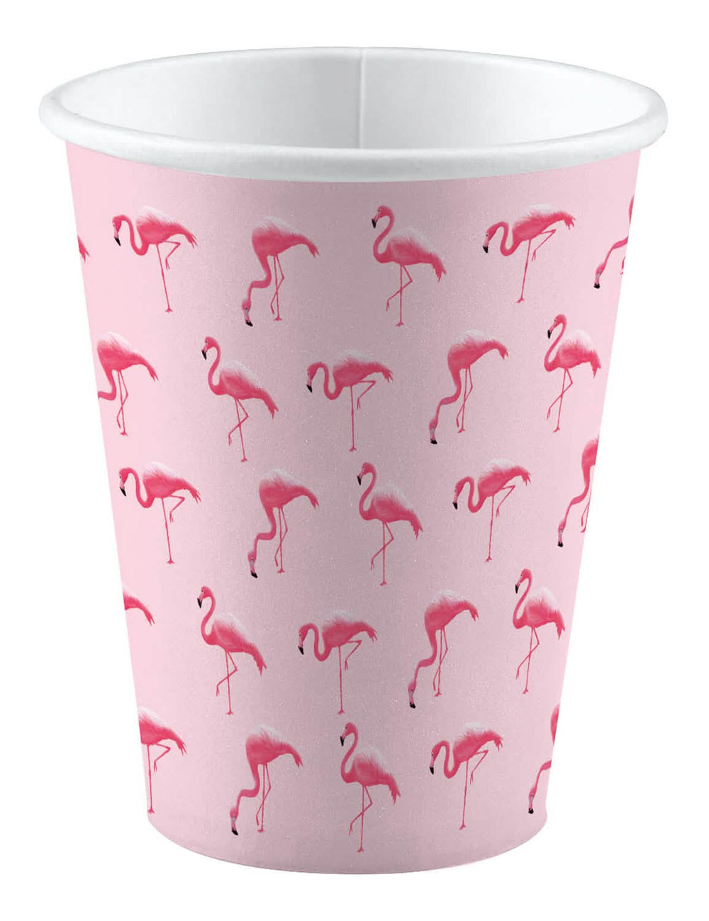 Gobelets en carton flamingo paradise thème hawaï rose à motifs flamants roses