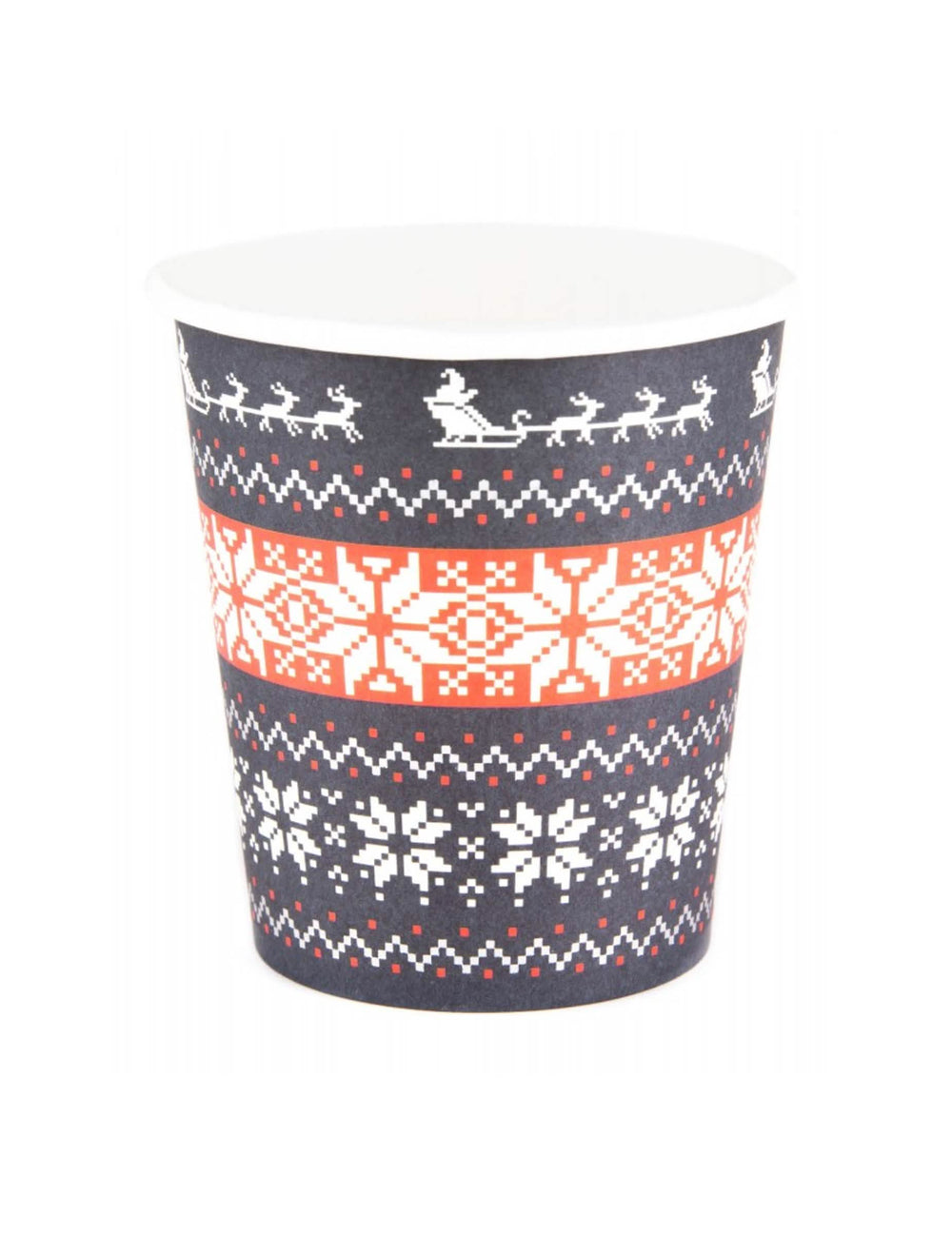 Gobelets en carton pull moche pour fête rouge et bleu