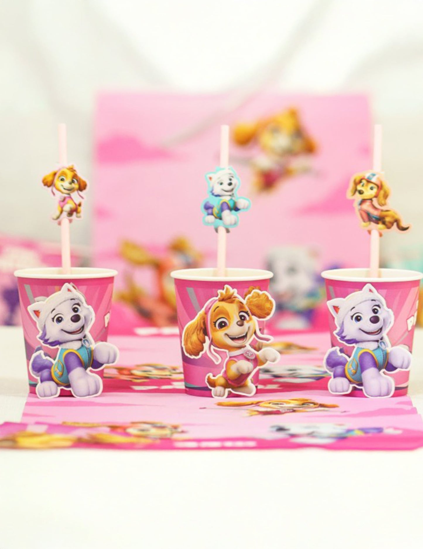 8 roze Paw Patrol™ bekers 250ml