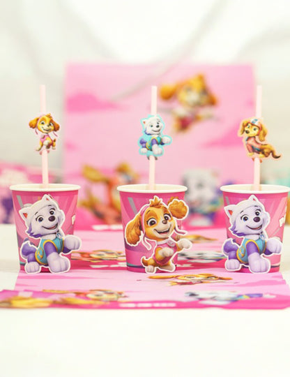 8 roze Paw Patrol™ bekers 250ml