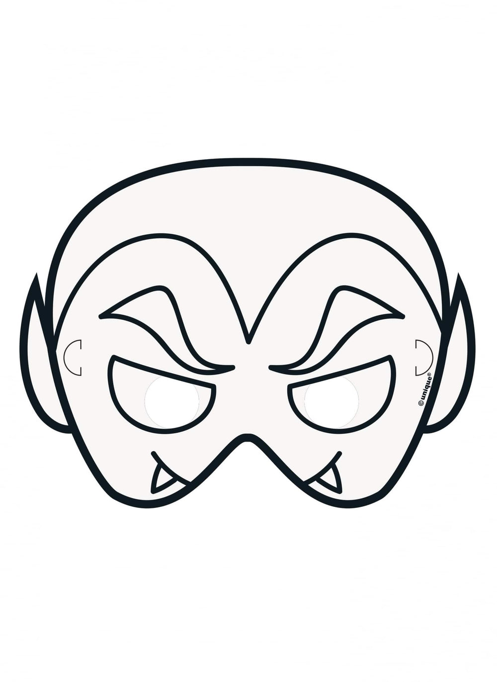 Modèle vampire du masque en papier à colorier Halloween