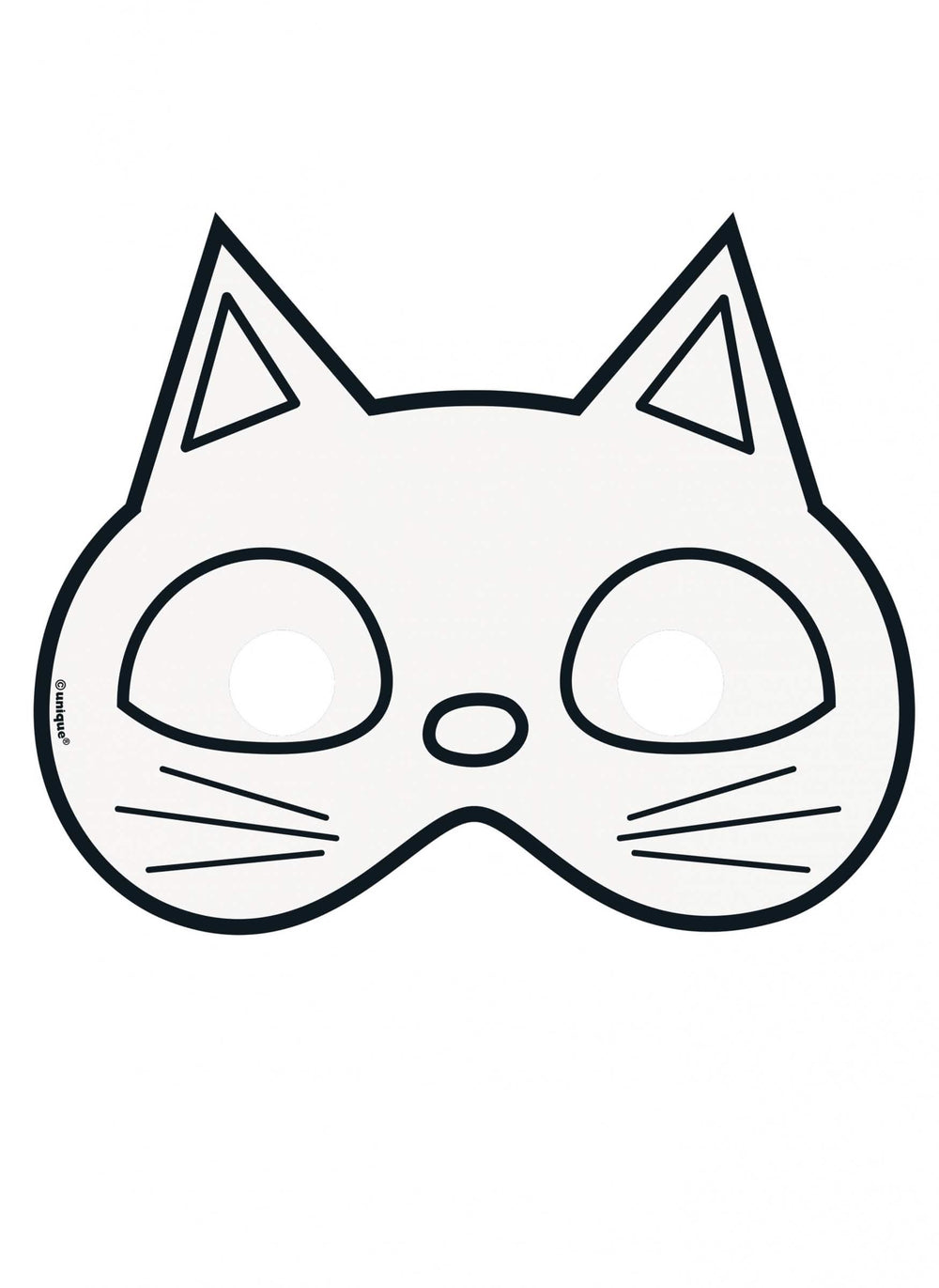 Modèle chat du masque en papier à colorier Halloween