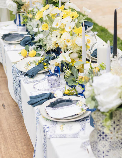 8 Petites assiettes en carton bleu roi Dolce Vita 18cm