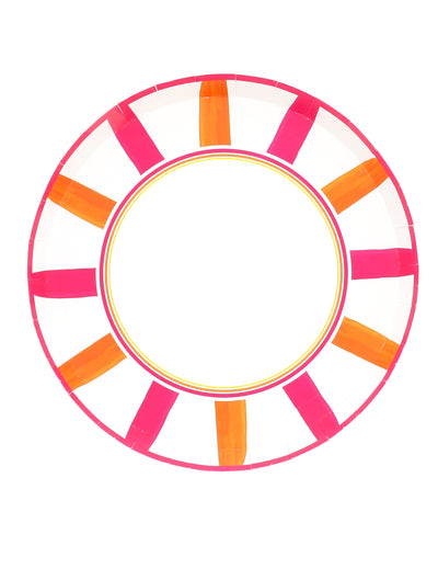 8 kleine kartonnen borden Pink Limonade 18 cm