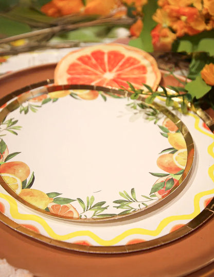 8 Petites assiettes en carton Agrume Dolce Vita 18cm
