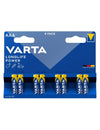 Lot de 8 piles alcalines LONGLIFE POWER LR03/AAA bleues et jaunes