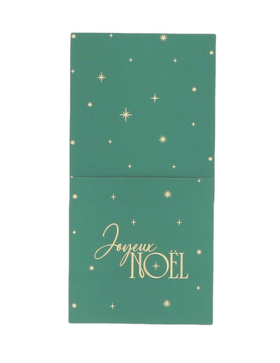 8 porte-couverts Joyeux Noël intemporel vert anglais et or 10 x 20 cm