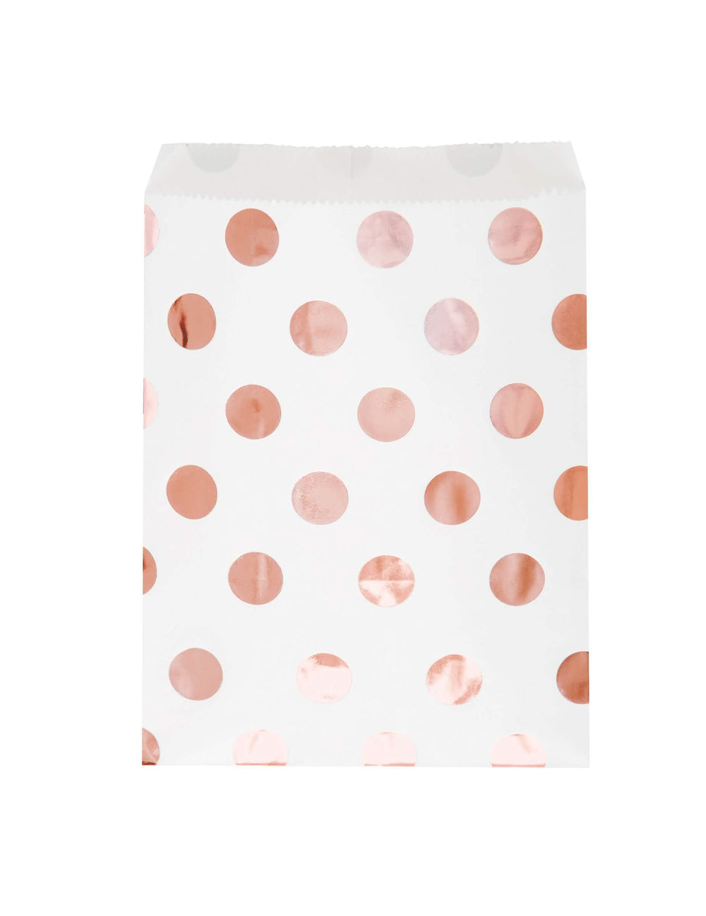 Sacs cadeaux en papier à pois pour bonbons blancs et rose gold