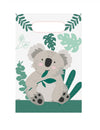 Sacs cadeaux koala pour fête en papier blanc et vert