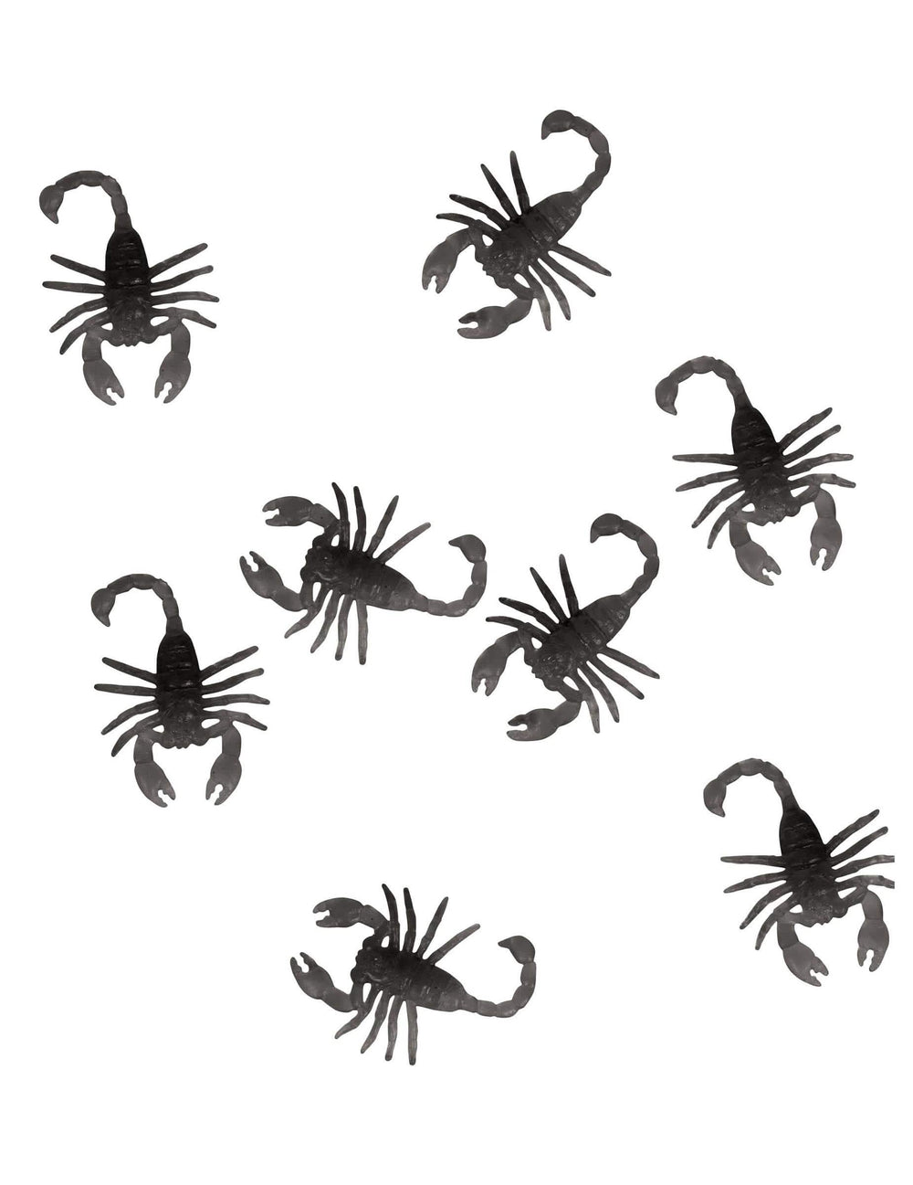 Lot de 8 scorpions pour Halloween noirs