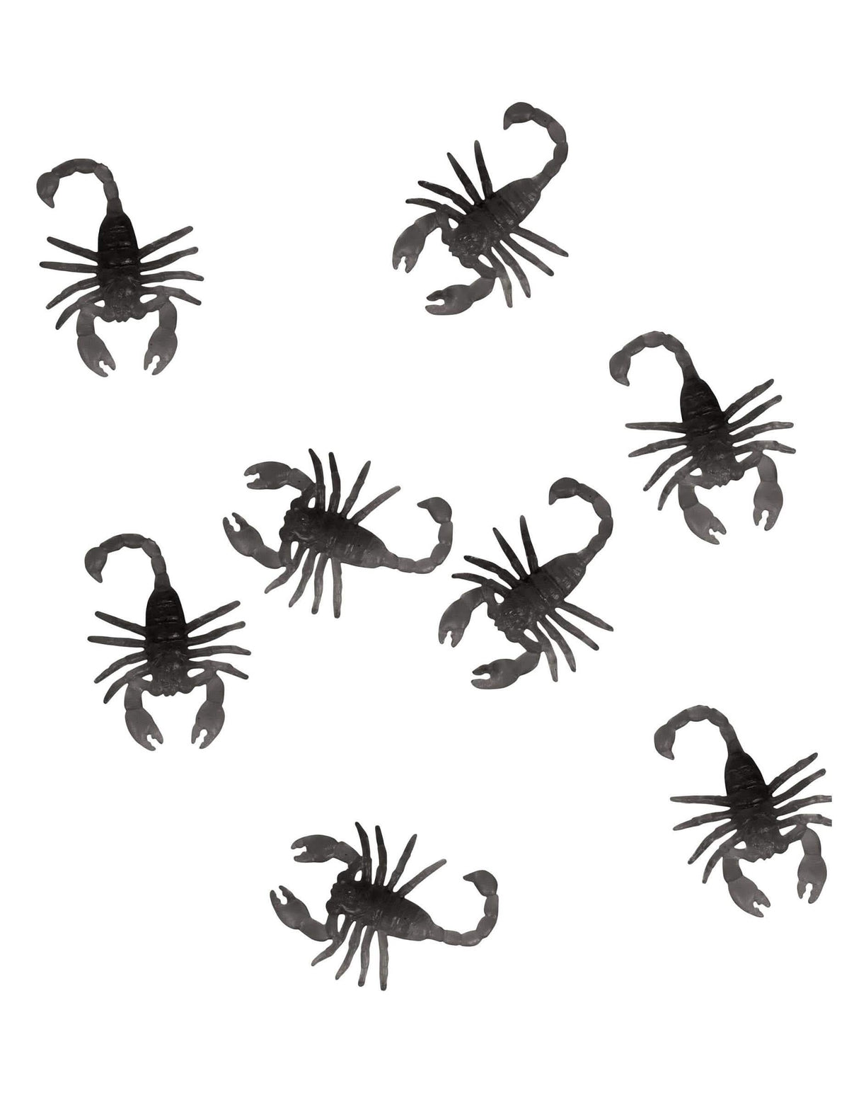 Lot de 8 scorpions pour Halloween noirs
