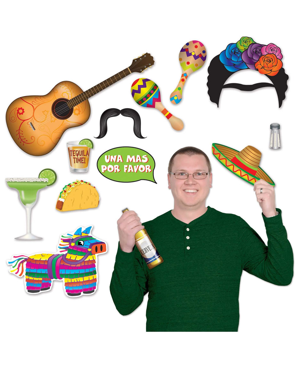 photobooth-set met Mexicaans thema voor volwassenen 13-delig veelkleurig