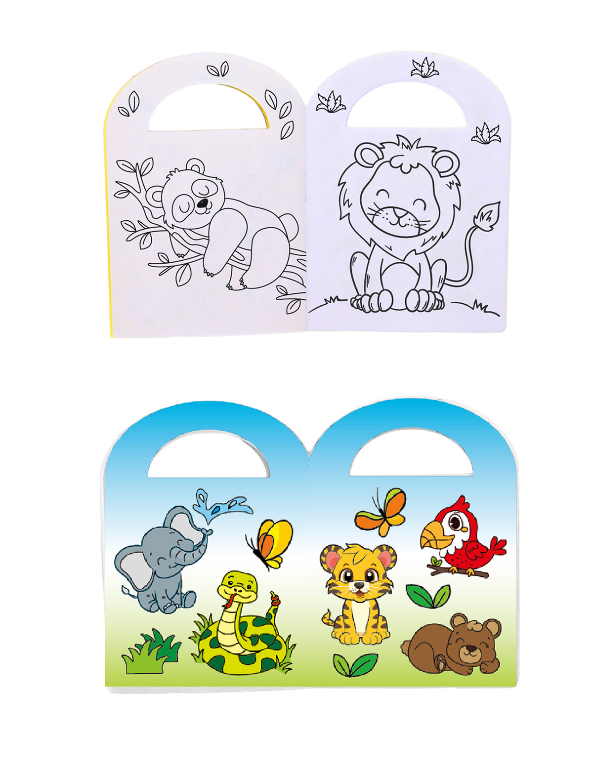 Album de coloriage avec autocollants zoo