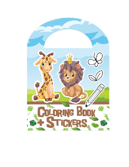 Album de coloriage avec autocollants zoo