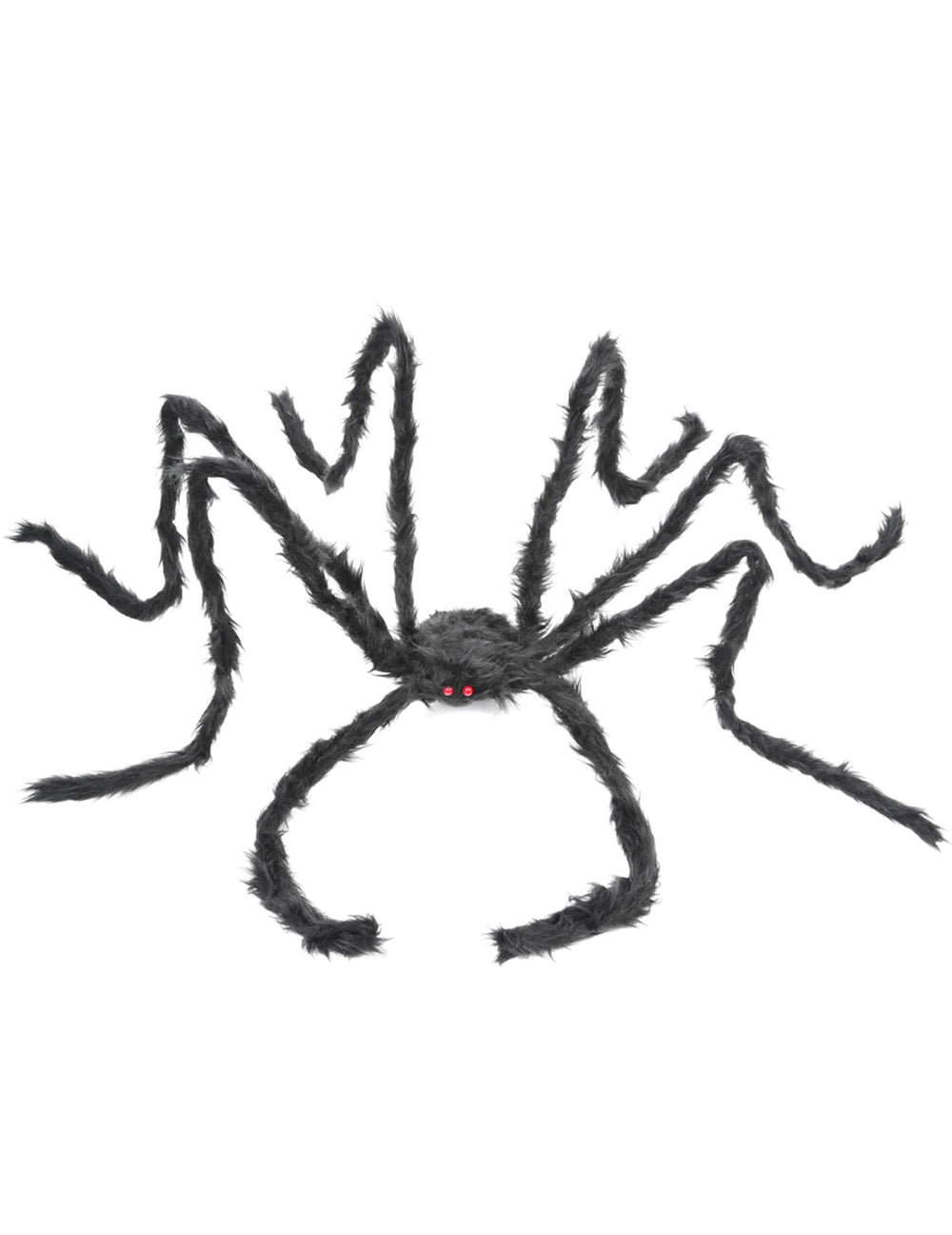 Araignée géante pour Halloween noire et velue aux yeux rouges