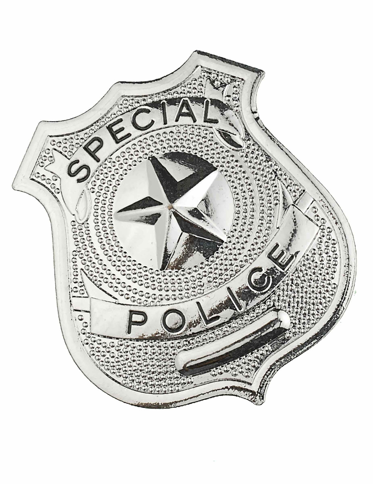 Badge de policier pour adulte argenté en métal