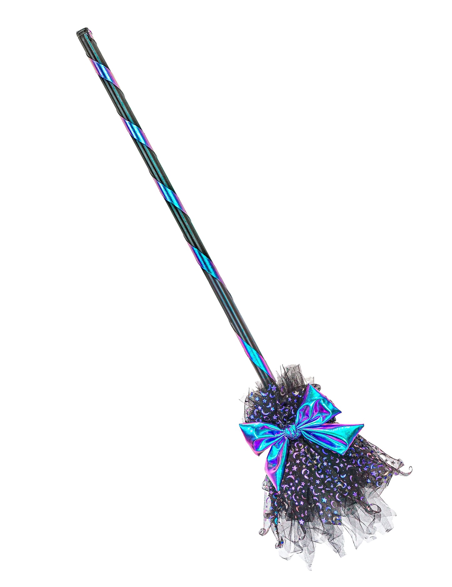 Heksenbezem met blauwe strik 85 cm