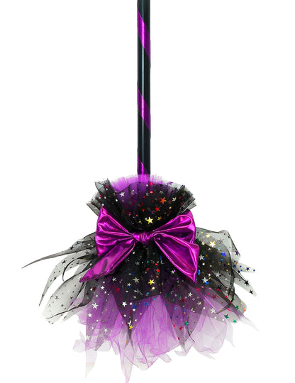 Heksenbezem met roze strik 85 cm