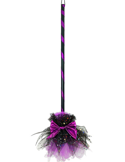 Heksenbezem met roze strik 85 cm