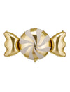 Folieballon Snoepje beige en goud 113 x 54 cm