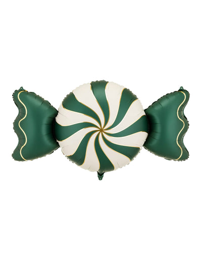 Ballon aluminium Bonbon beige et vert 113 x 54 cm