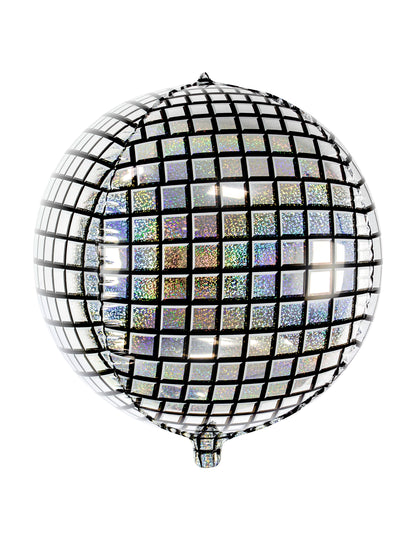 Ballon aluminium boule de disco argenté et scintillant