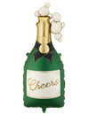 Folieballon champagnefles donkergroen 34 x 93 cm