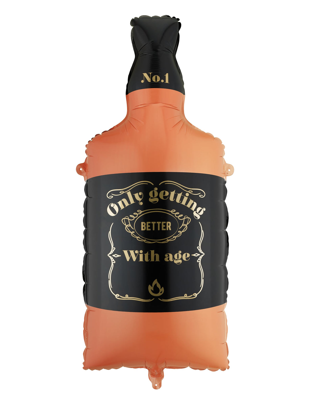 Folieballon whiskyfles oranje en zwart 34 x 86 cm