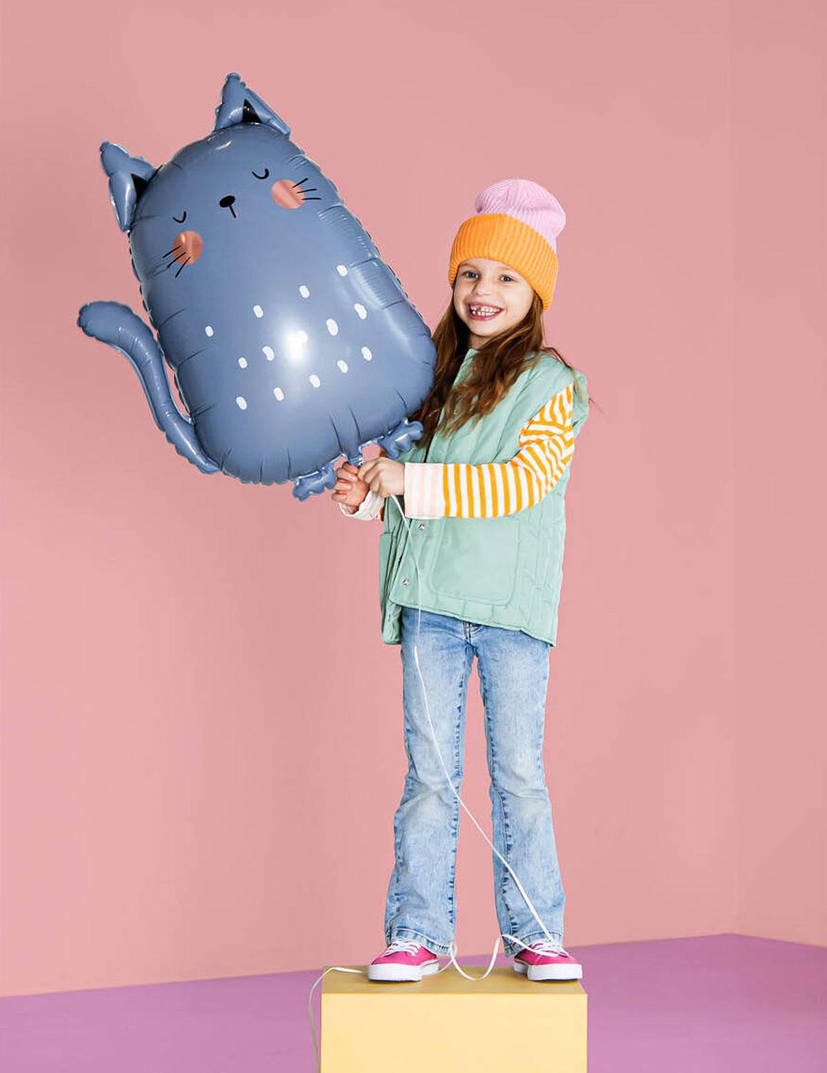 Aluminium ballon Grijze kat 49 x 69 cm