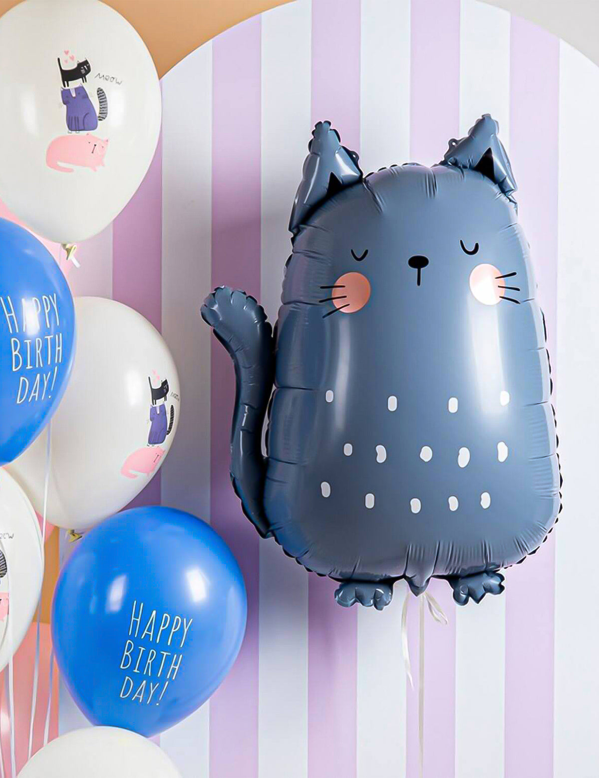 Aluminium ballon Grijze kat 49 x 69 cm