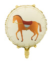 Ballon aluminium cheval pour enfant beige et or
