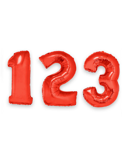 Ballon aluminium chiffre pour fête rouge