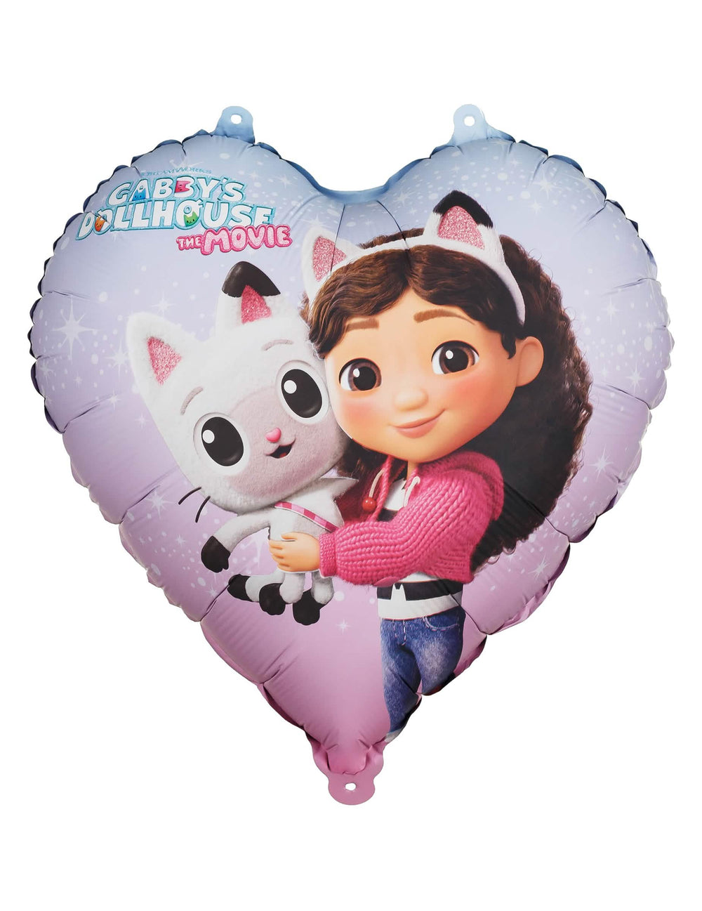 Ballon aluminium cœur Gabby et la maison magique pour enfant violet et rose
